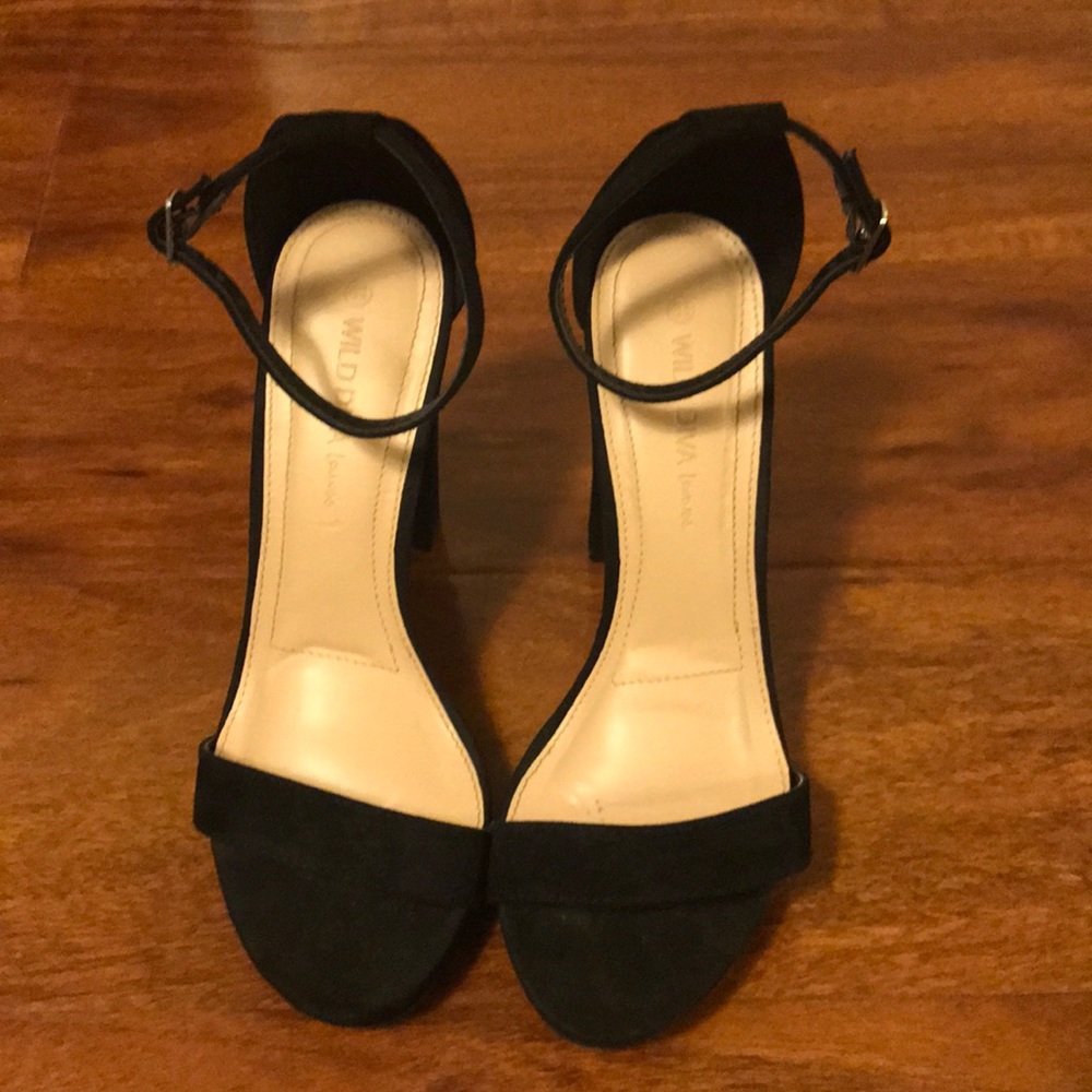 Black Strapped Heel